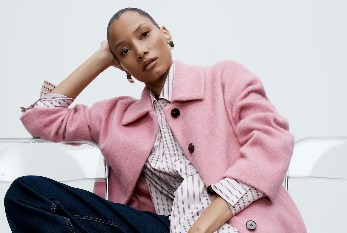 a person in a pink coat