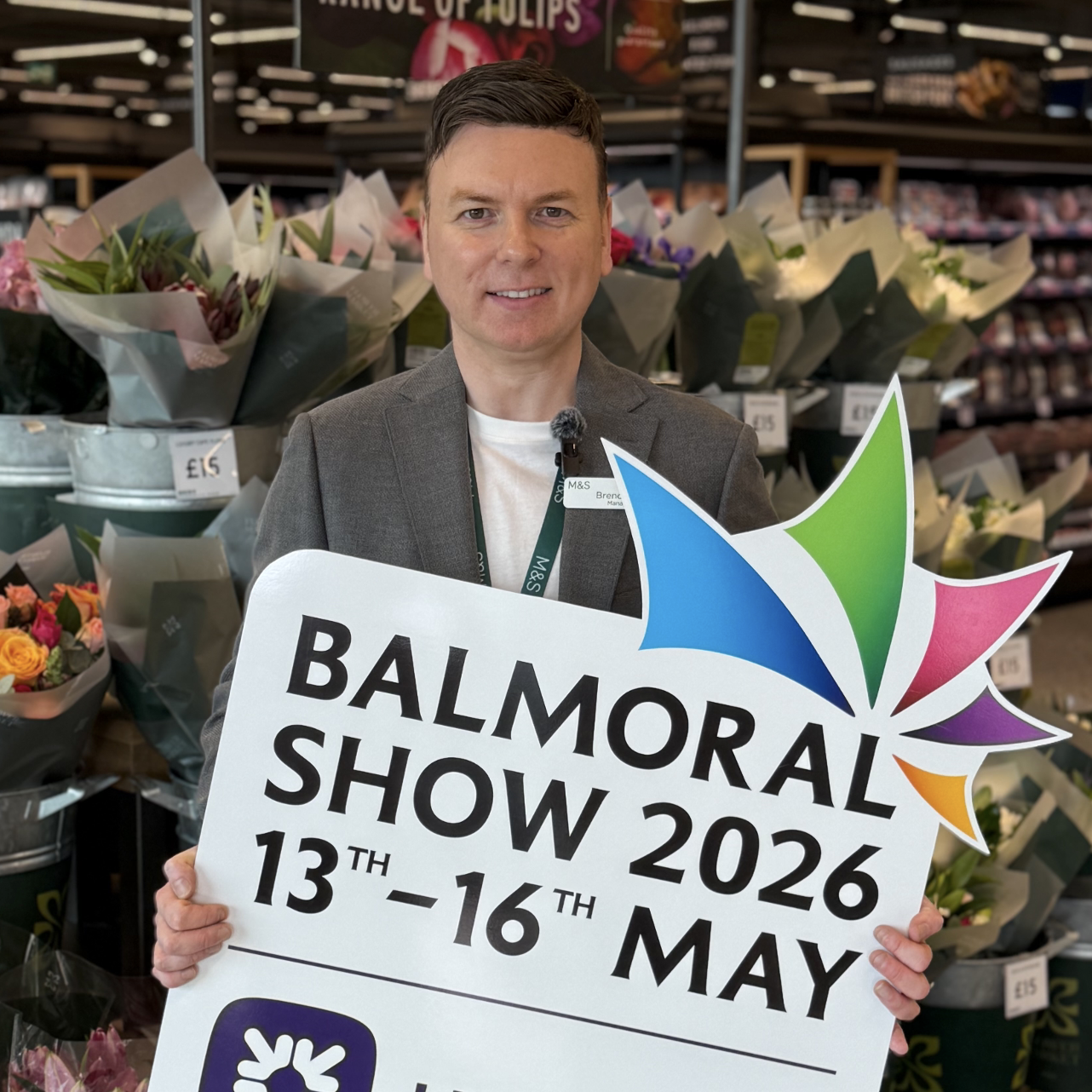 A person holding a sign that says Balmoral Show 2026
