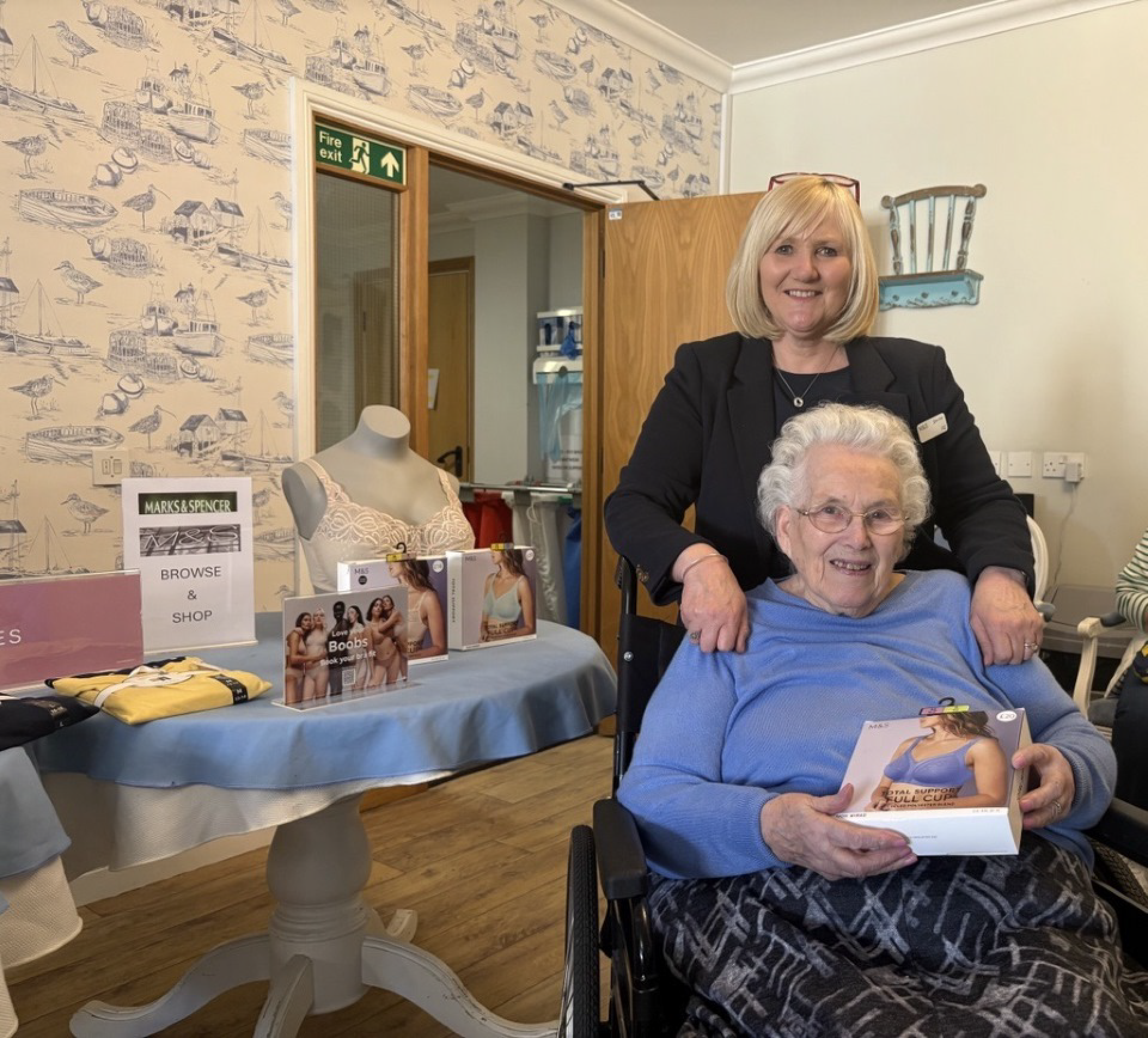 Alison Pearce with Harleston House residents