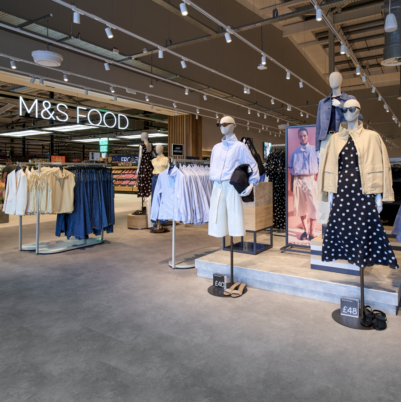 an M&S food store with a clothing section