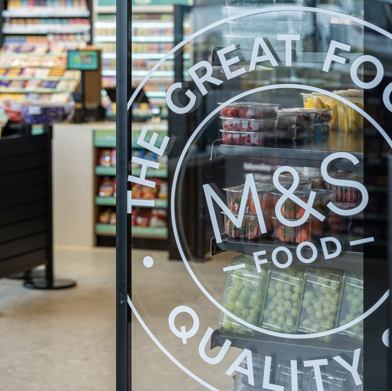 A sign that says M&S Food