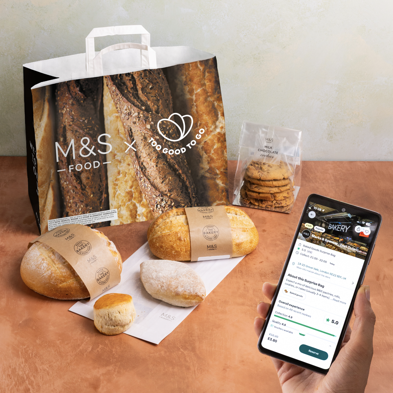 a too good to go x M&S bag