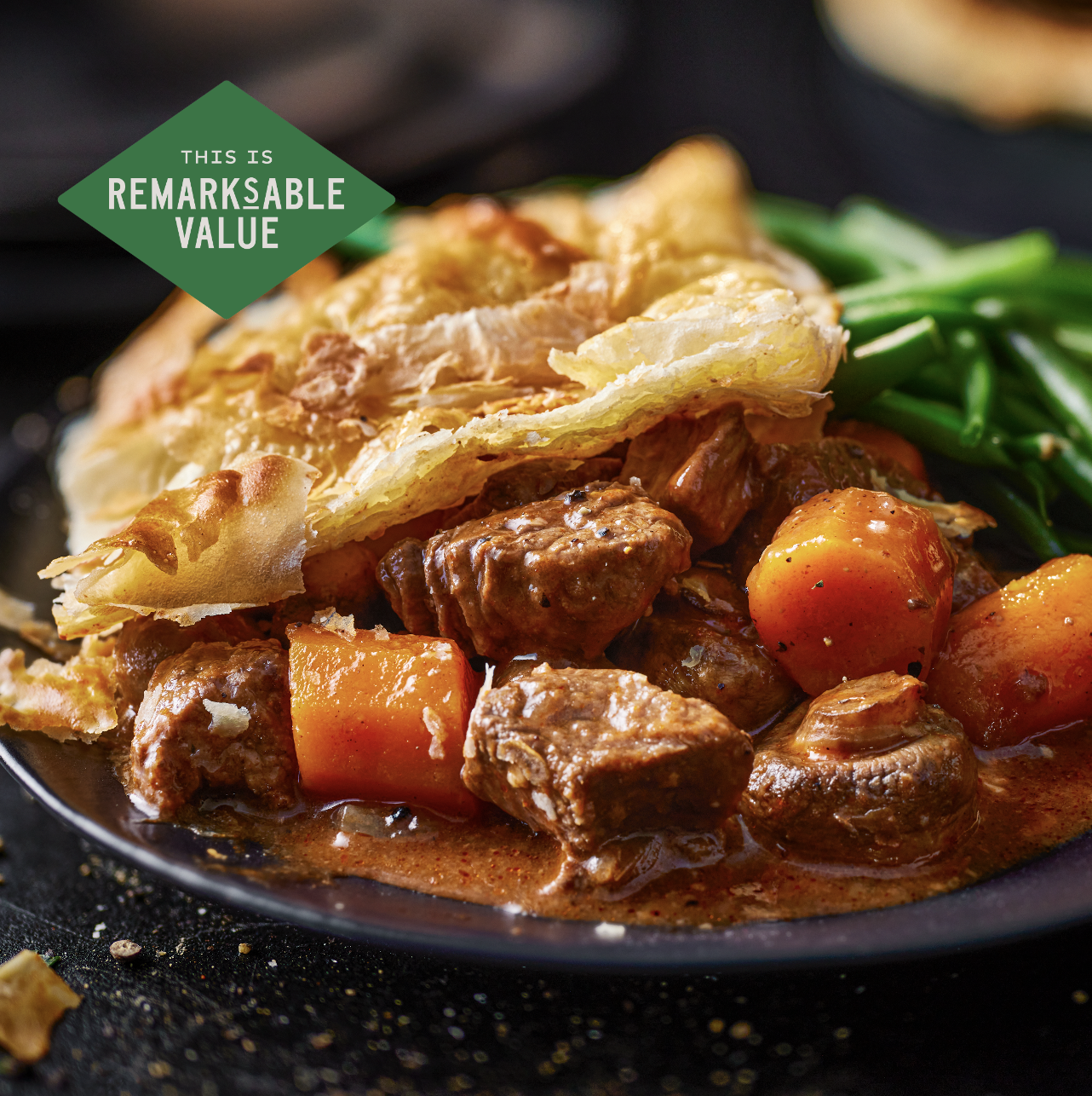 a beef pie with carrots