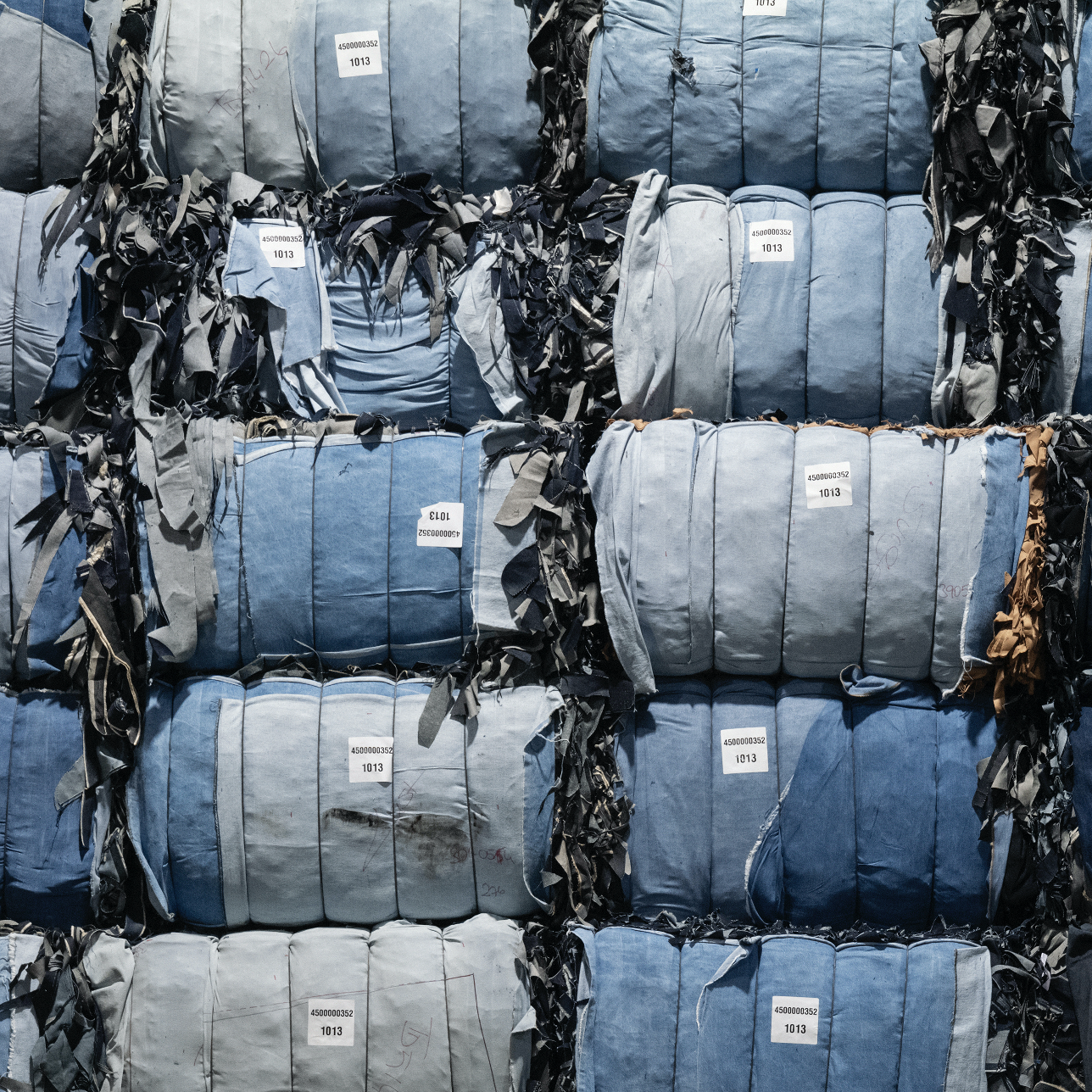 a pile of denim materials