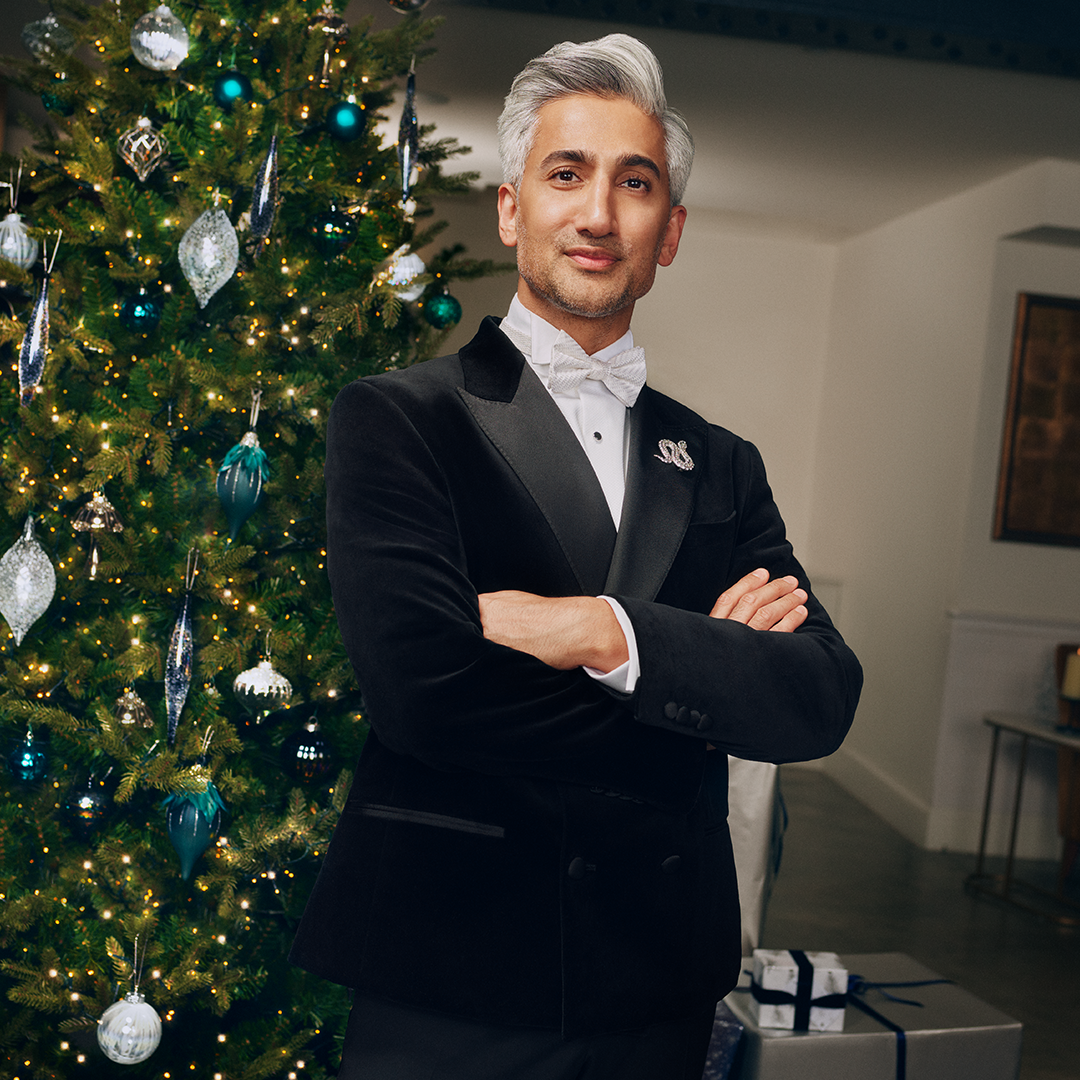 TAN FRANCE WEARS M&S COLLECTION VELVET BLAZER £130, M&S COLLECTION BOW TIE £15, M&S COLLECTION DINNER SHIRT £45, M&S COLLECTION TUX TROUSERS £40 & AUTOGRAPH SHOES £85 