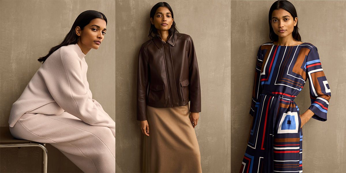 Three women wearing jaeger 