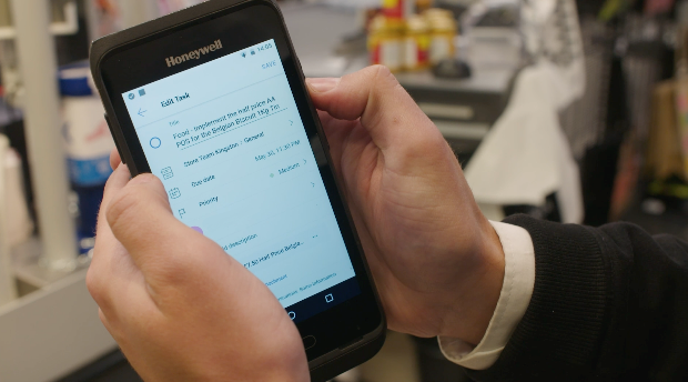 Handheld honeywell device used by M&S store colleagues