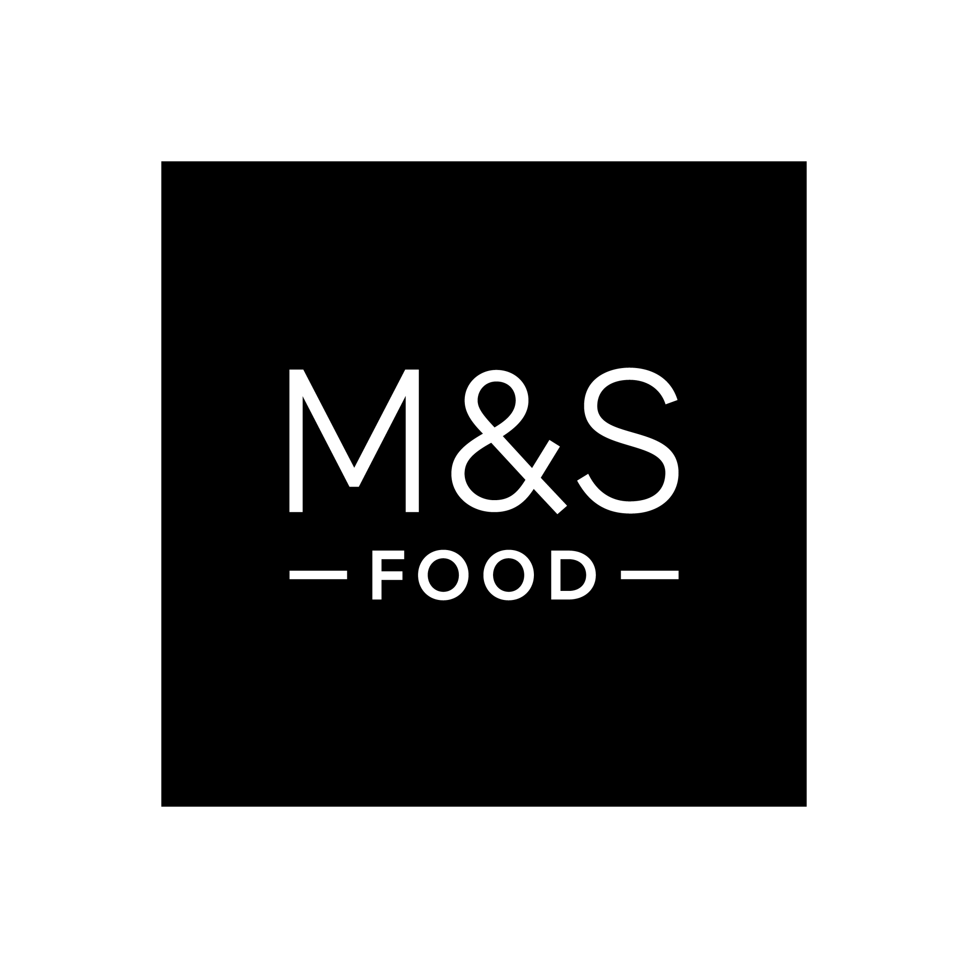 M&S Food Logo - White on Black