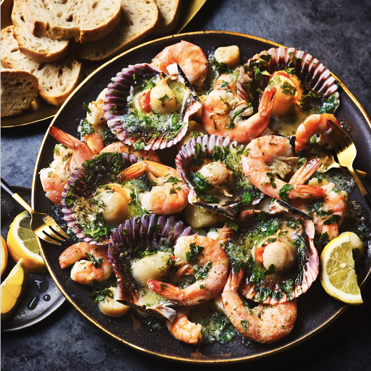 A plate of mixed seafood