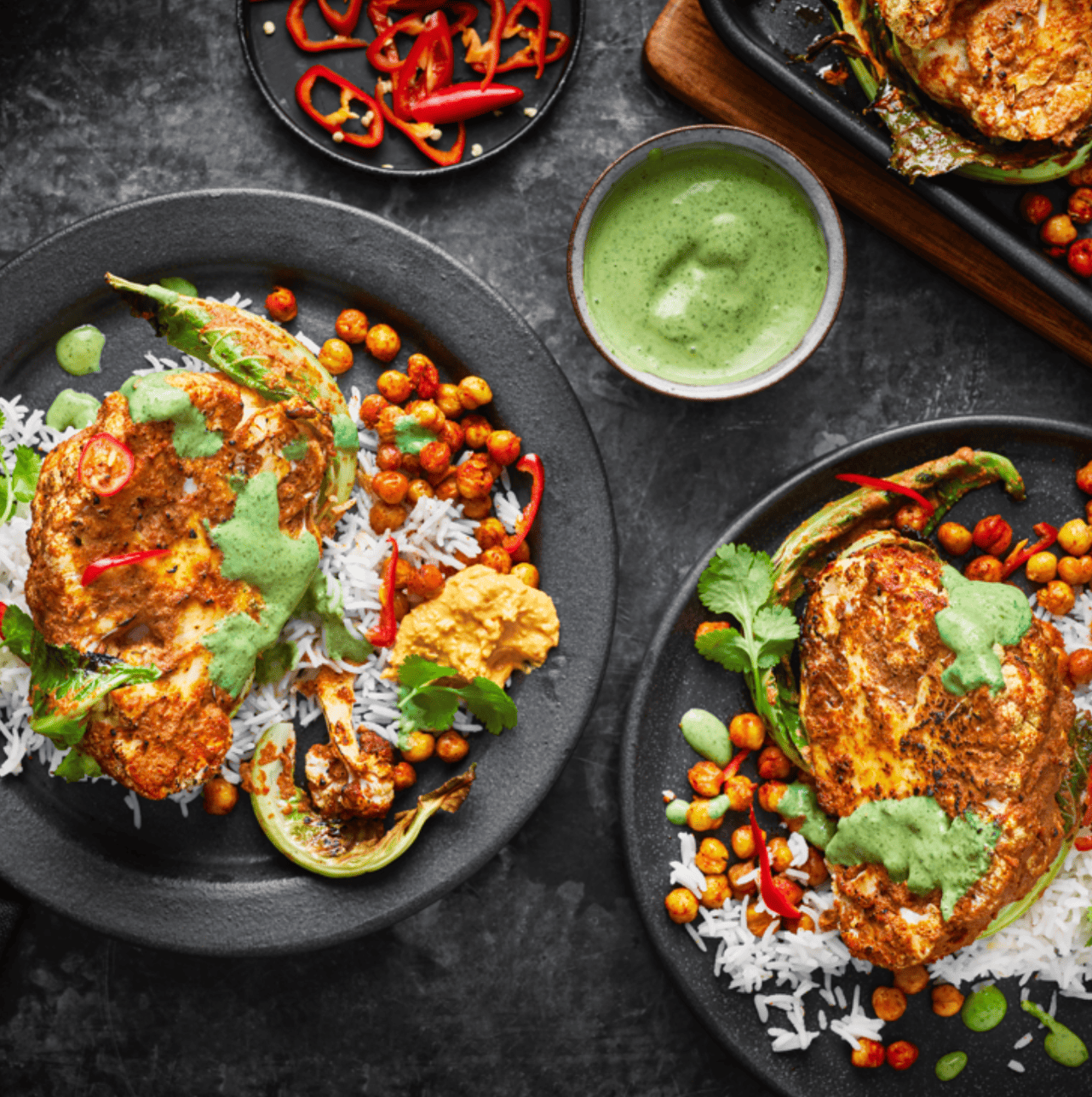 A plate of chicken and chickpeas