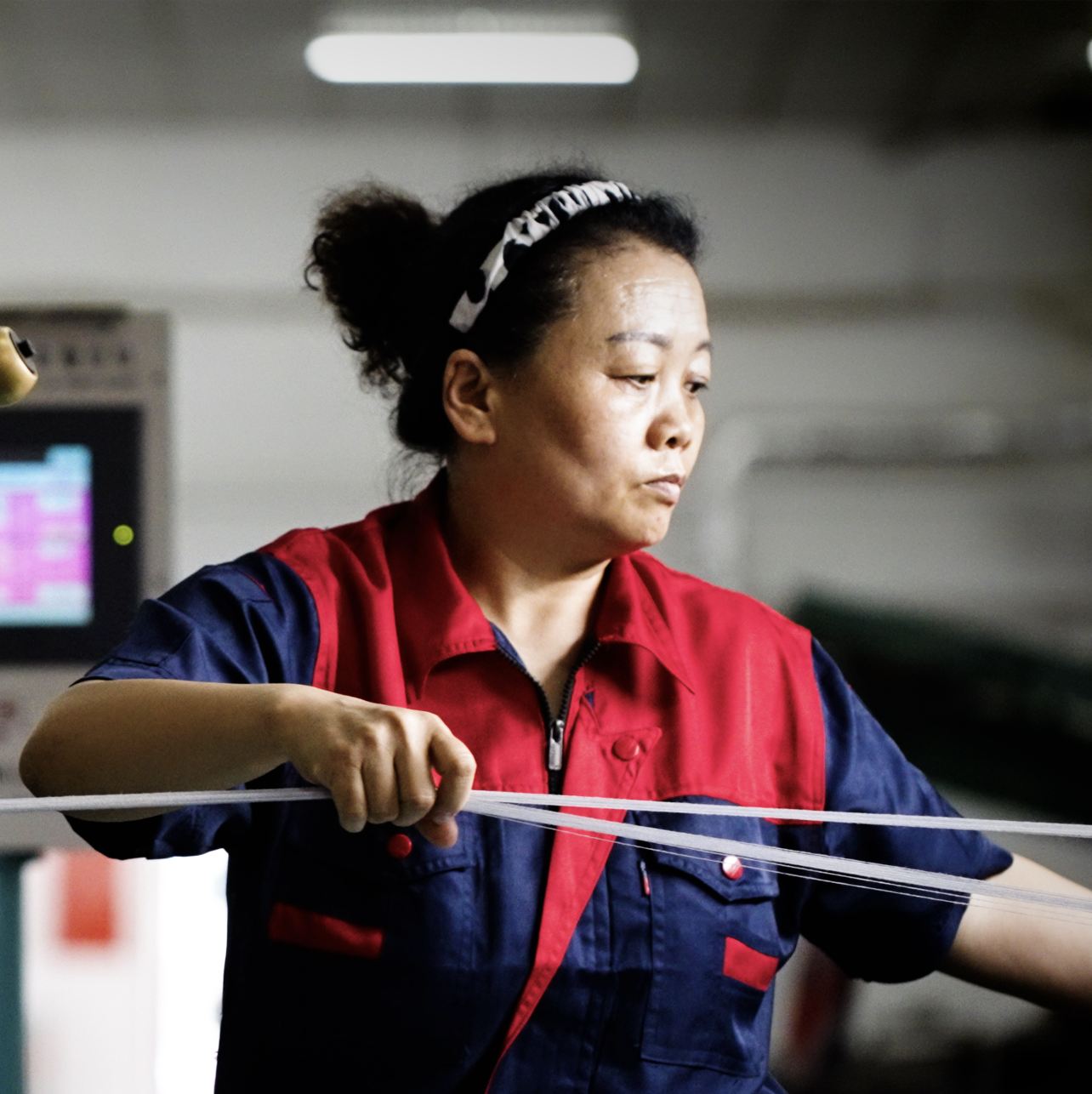 A person working in a factory