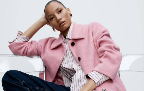 a person in a pink coat